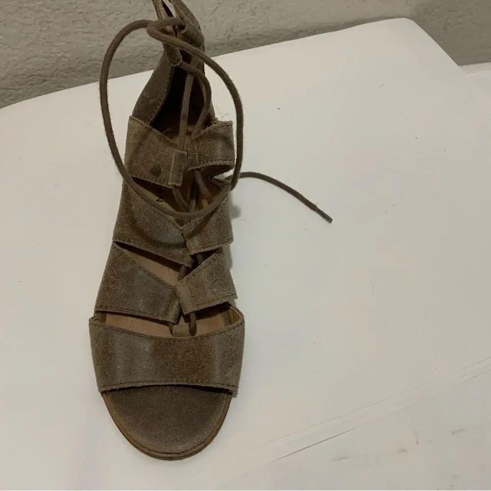 Lucky Brand shoes Tazu Lace Up Sandals leather size 7.5